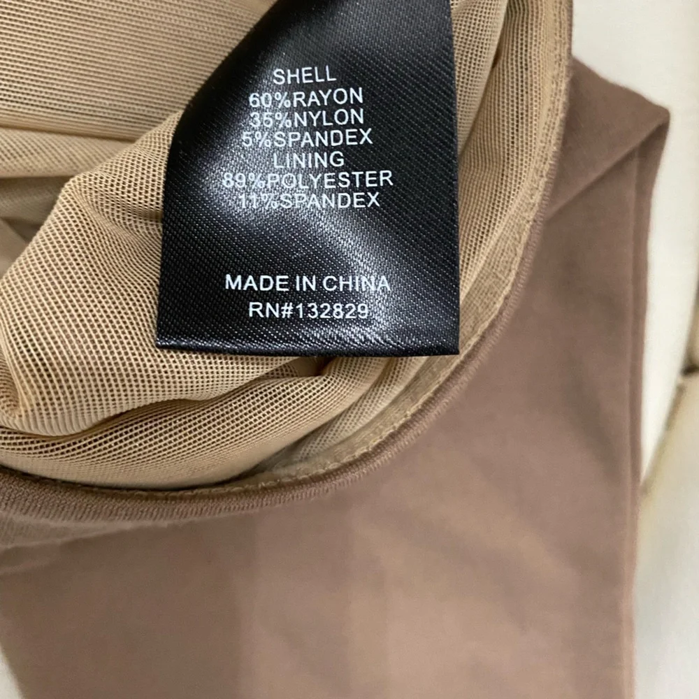 REVOLVE Long Sleeve Taupe Cropped Top